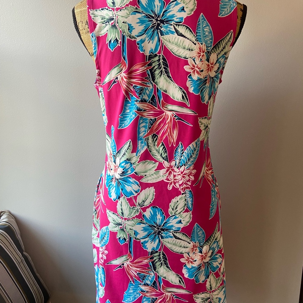Tommy Bahama Sz M Pink and Blue Floral Women’s Mini Dress - Picture 5 of 11